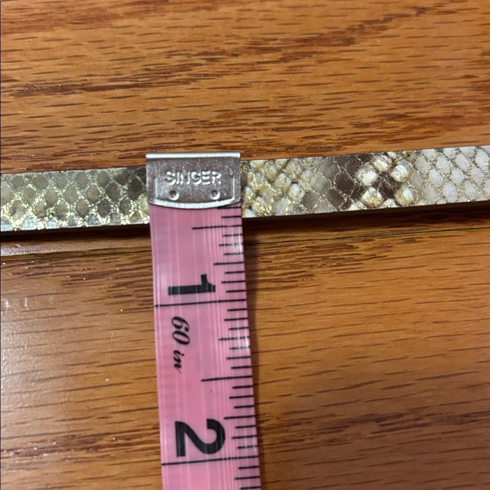 Ann Taylor Reversible Snake Print Belt Small Brown Waist Skinny Thin Tan Silver
